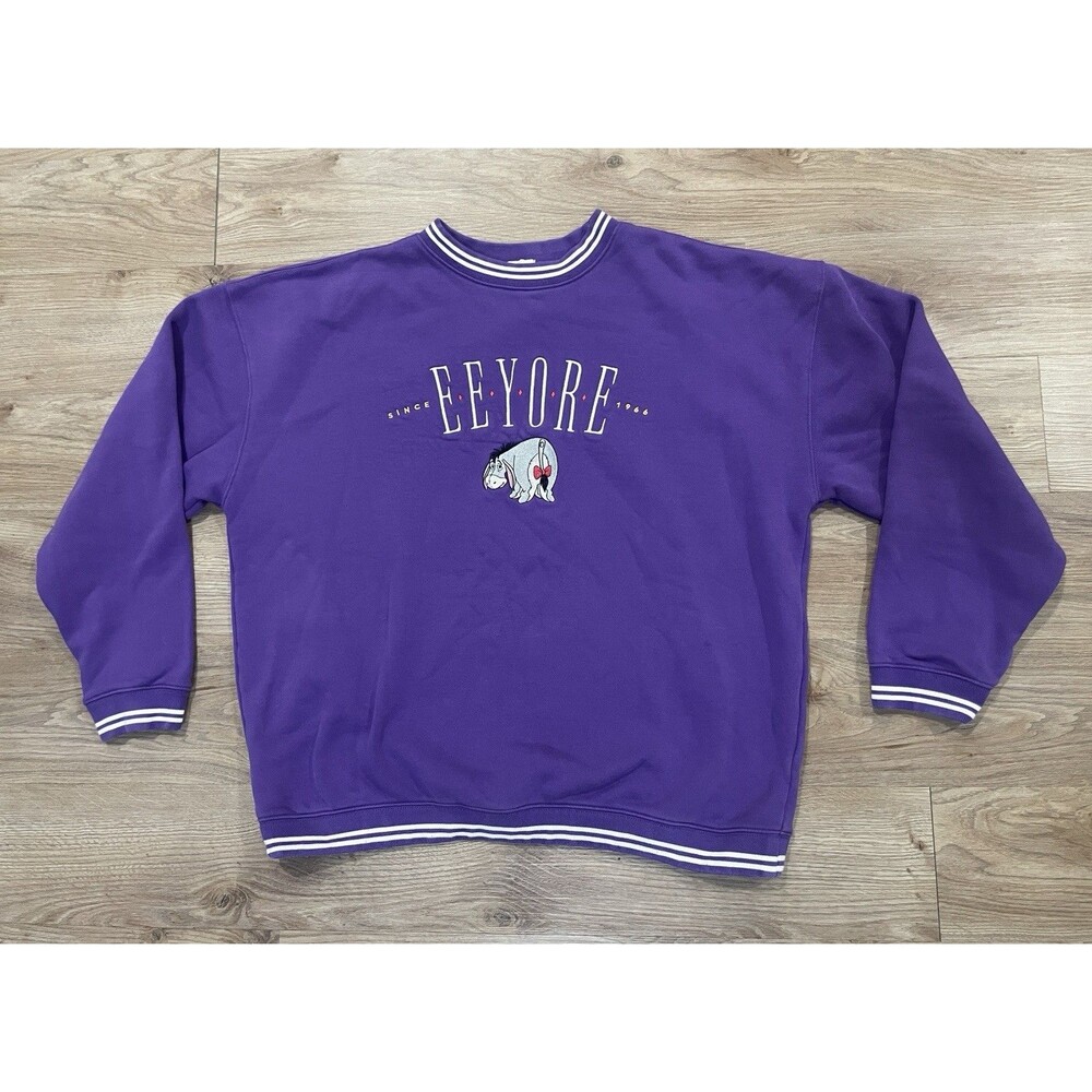 Disney Parks Eeyore Pullover Sweatshirt Purple Adult XL Winnie the Pooh